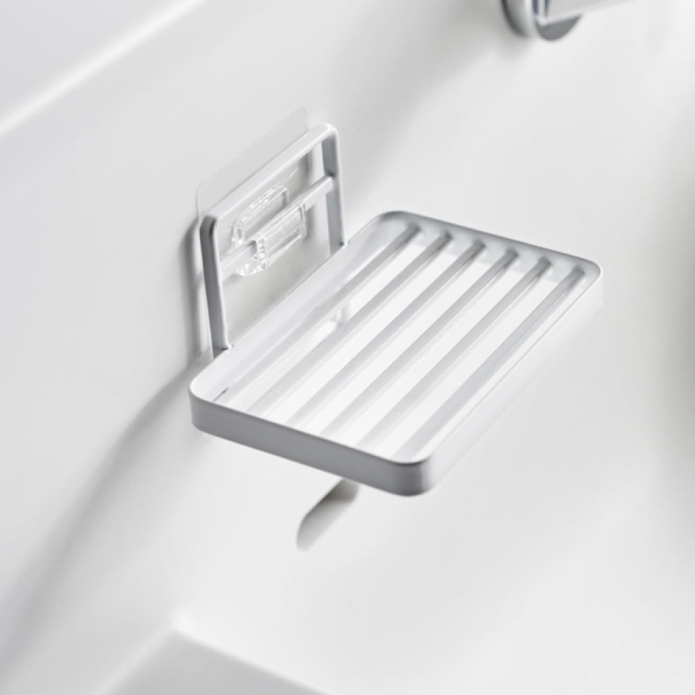 Soap tray, Adhesive, TOWER, Yamazaki, White in the group Storage / Bathroom storage at SmartaSaker.se (43072)