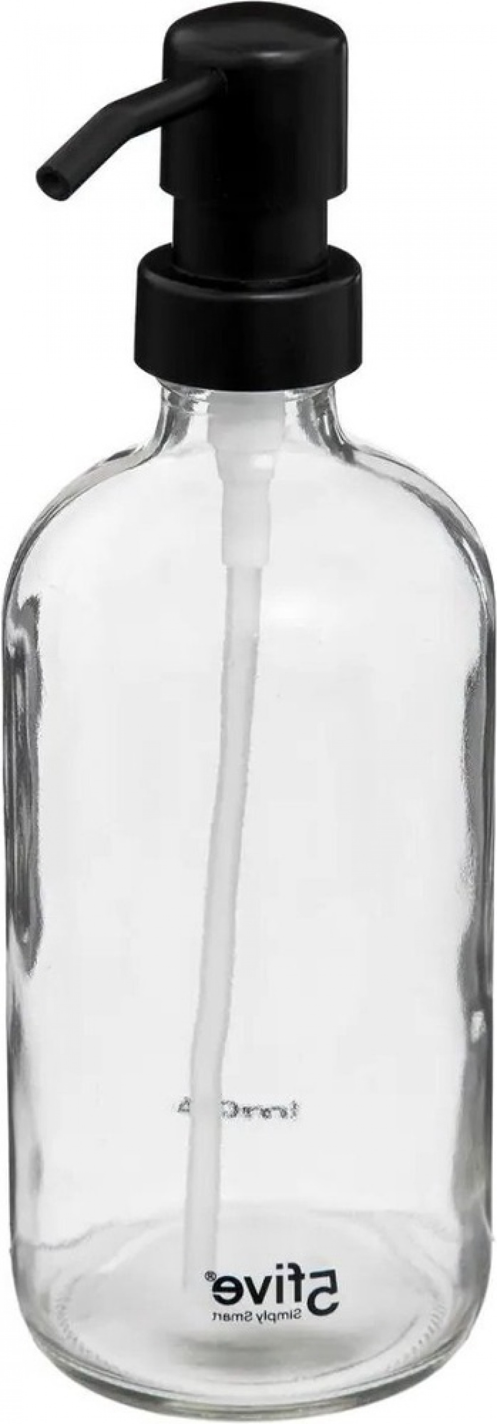 Soap pump in Glass, 450 ml, DISTRIBUTEUR À SAVON, Ø 7,4 x H 21 cm, Clear / Black in the group Storage / Bathroom storage at SmartaSaker.se (43077)