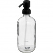 Soap pump in Glass, 450 ml, DISTRIBUTEUR À SAVON, Ø 7,4 x H 21 cm, Clear / Black Soap pump in Glass, 450 ml, DISTRIBUTEUR À SAVON, Ø 7,4 x H 21 cm, Clear / Black