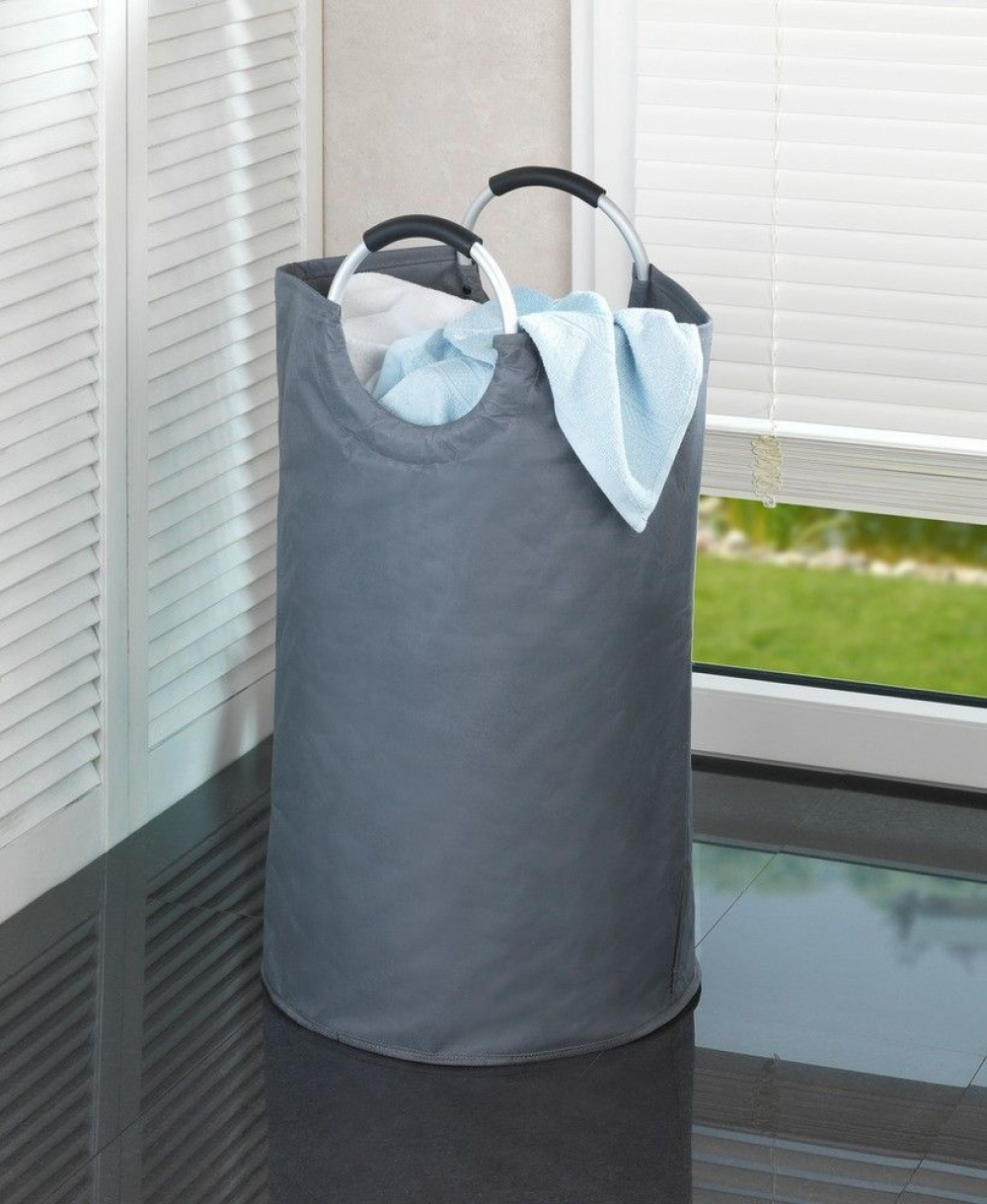 Laundry basket / Bag, 69 L, JUMBO, Ø 38 x H 72 cm, Anthracite in the group Storage / Laundry and care / Laundry baskets at SmartaSaker.se (43082)