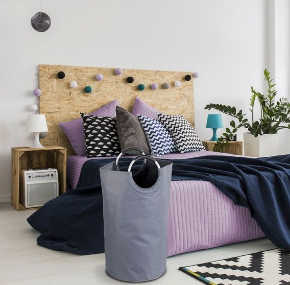 Laundry basket / Bag, 69 L, JUMBO, Ø 38 x H 72 cm, Anthracite in the group Storage / Laundry and care / Laundry baskets at SmartaSaker.se (43082)