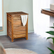 Laundry Basket in acacia, 56 L, FONDI, 45 x 45 x H 65 cm, Brown Laundry Basket in acacia, 56 L, FONDI, 45 x 45 x H 65 cm, Brown