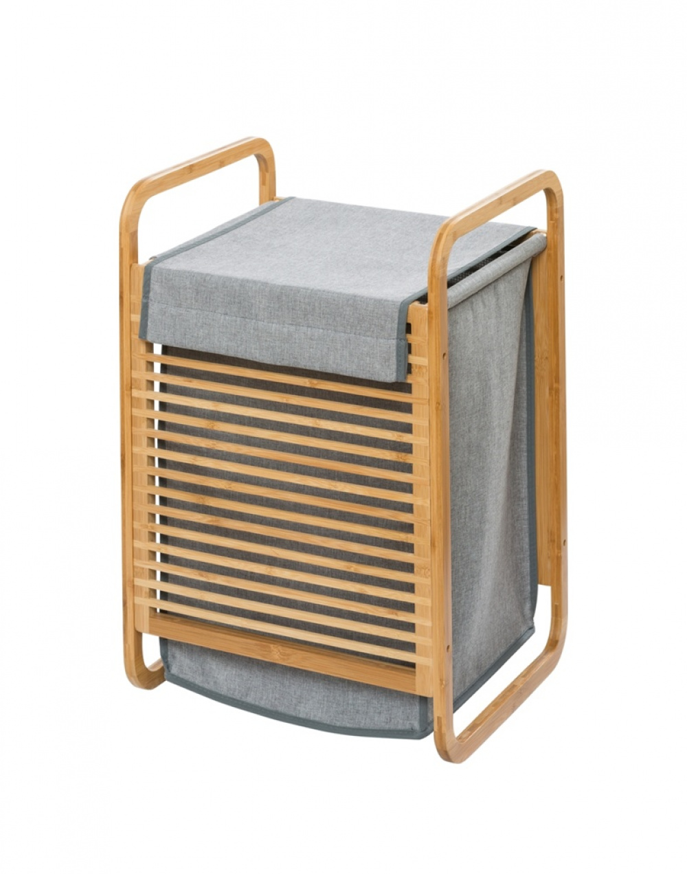 Laundry chest in bamboo, BAHRI, 40 x 30 X H 60 cm, brown / grey in the group Storage / Laundry and care / Laundry baskets at SmartaSaker.se (43091)