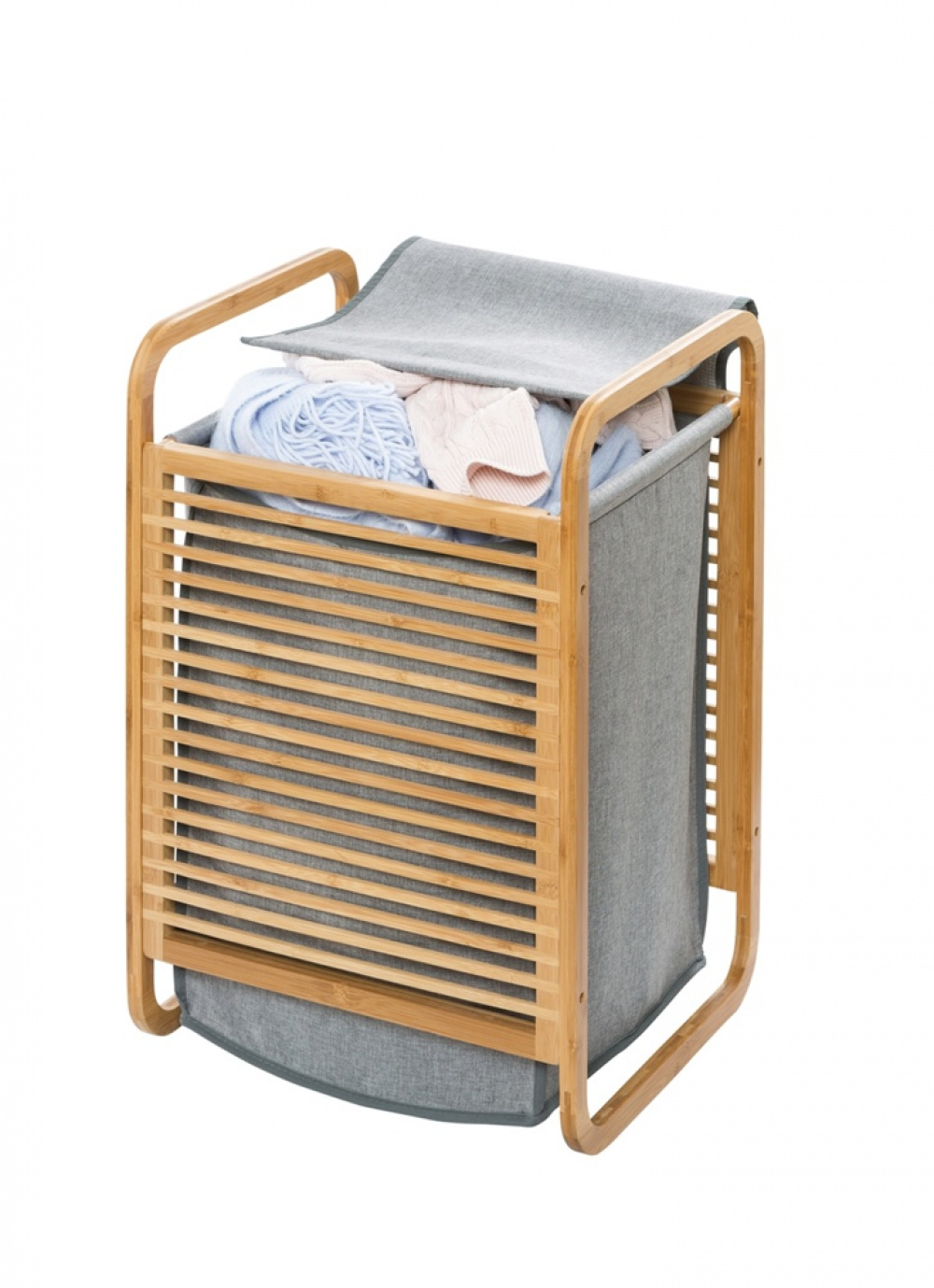 Laundry chest in bamboo, BAHRI, 40 x 30 X H 60 cm, brown / grey in the group Storage / Laundry and care / Laundry baskets at SmartaSaker.se (43091)