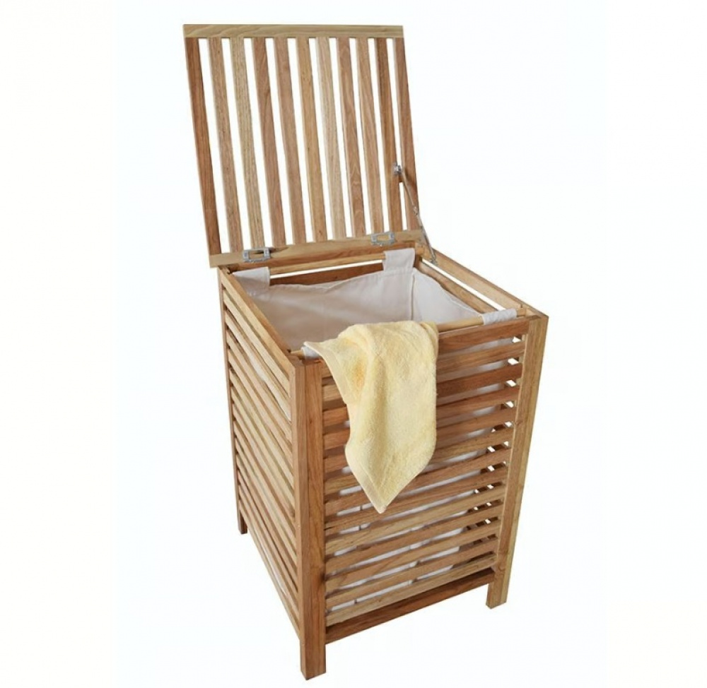 Laundry Basket in walnut, 57 L, NORWAY, 45 x 45 x H 65 cm, Brown in the group Storage / Laundry and care / Laundry baskets at SmartaSaker.se (43092)