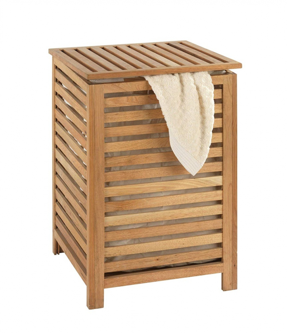 Laundry Basket in walnut, 57 L, NORWAY, 45 x 45 x H 65 cm, Brown in the group Storage / Laundry and care / Laundry baskets at SmartaSaker.se (43092)
