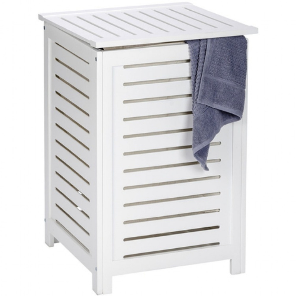 Laundry Basket in walnut, 65 L, NORWAY, 45 x 45 x H 65 cm, Natural white in the group Storage / Laundry and care / Laundry baskets at SmartaSaker.se (43093)