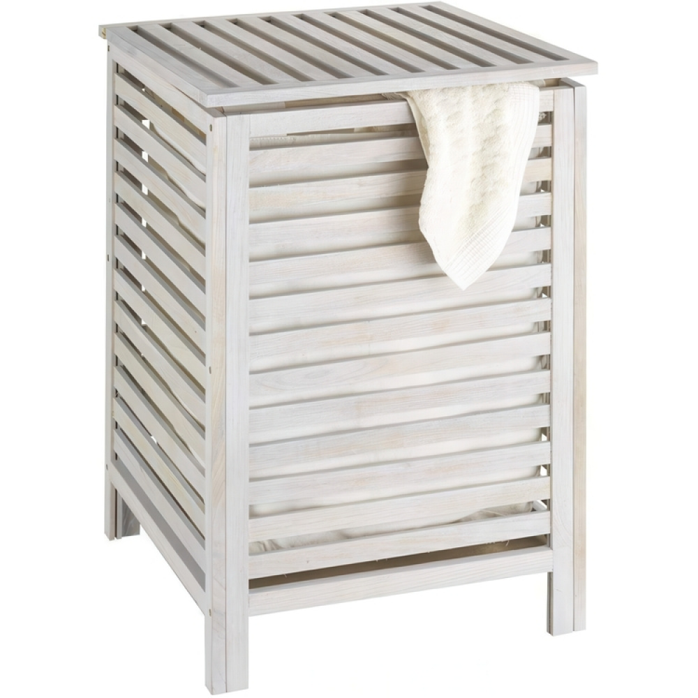Laundry Basket in walnut, 65 L, NORWAY, 45 x 45 x H 65 cm, Natural white in the group Storage / Laundry and care / Laundry baskets at SmartaSaker.se (43093)