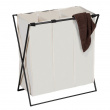 Laundry Bin, 3 Compartments, 145 L, TRIO XL, 69 x 37 x H 76 cm, Beige / Black