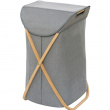 Laundry basket with bamboo frame, BAHRI, 46 x 30 X H 68 cm, Grey