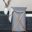 Laundry basket with bamboo frame, BAHRI, 46 x 30 X H 68 cm, Grey