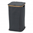 Laundry basket with lid, PORTABIANCHERIA, 35,5 x 35,5 x H 58,5cm, Grey / Bamboo