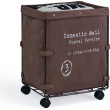 Laundry basket on wheels, CANVAS LAUNDRY HAMPER, 46 x 38 x H 59 cm, Brown