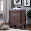 Laundry basket on wheels, CANVAS LAUNDRY HAMPER, 46 x 38 x H 59 cm, Brown