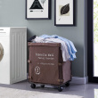 Laundry basket on wheels, CANVAS LAUNDRY HAMPER, 46 x 38 x H 59 cm, Brown