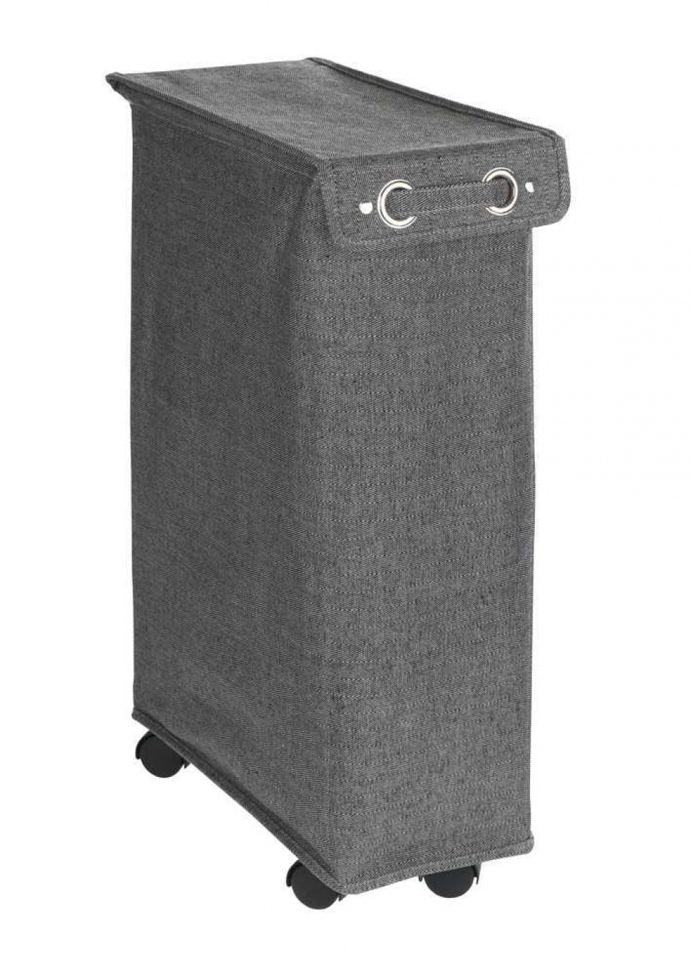 Laundry basket on wheels, Slim, CORNO PRIME, 18,5 x 40 x H 60 cm, Black / White in the group Storage / Laundry and care / Laundry baskets at SmartaSaker.se (43101)