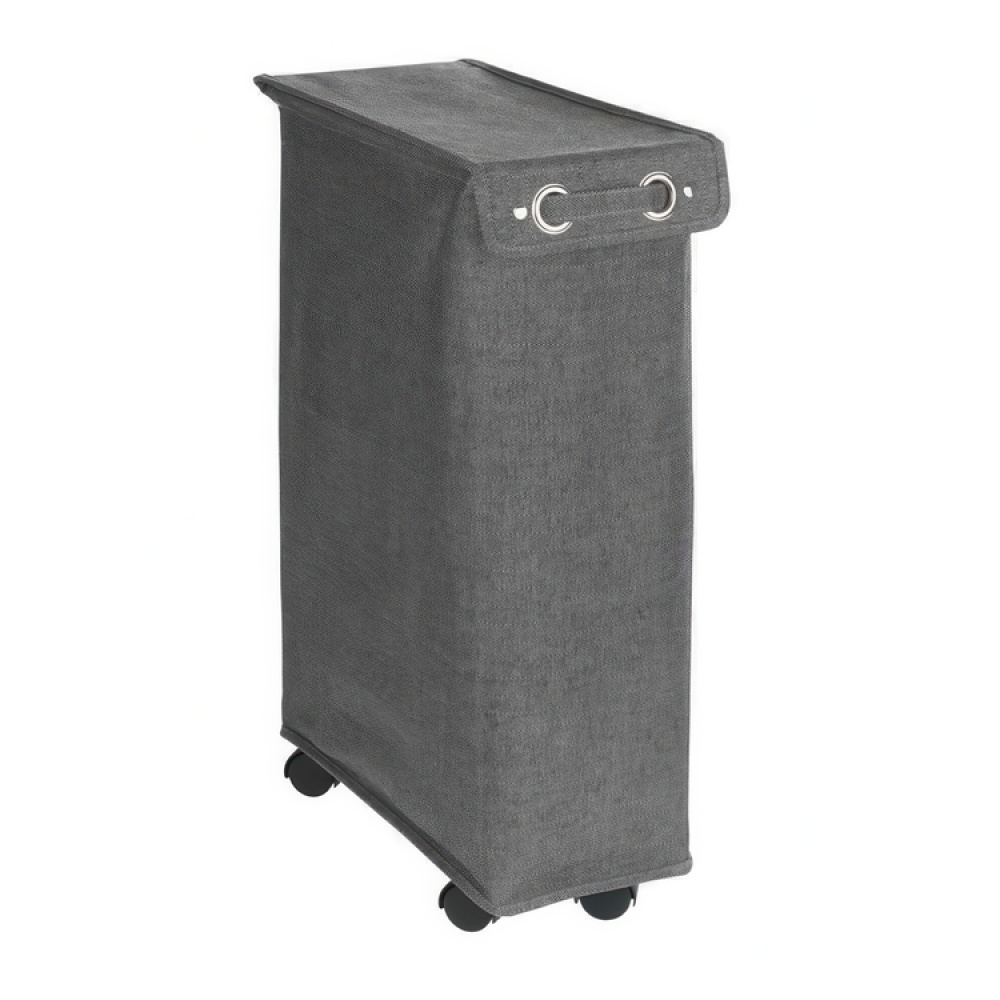Laundry basket on wheels, Slim, CORNO PRIME, 18,5 x 40 x H 60 cm, Black / White in the group Storage / Laundry and care / Laundry baskets at SmartaSaker.se (43101)