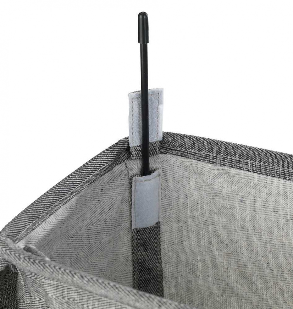 Laundry basket on wheels, Slim, CORNO PRIME, 18,5 x 40 x H 60 cm, Black / White in the group Storage / Laundry and care / Laundry baskets at SmartaSaker.se (43101)