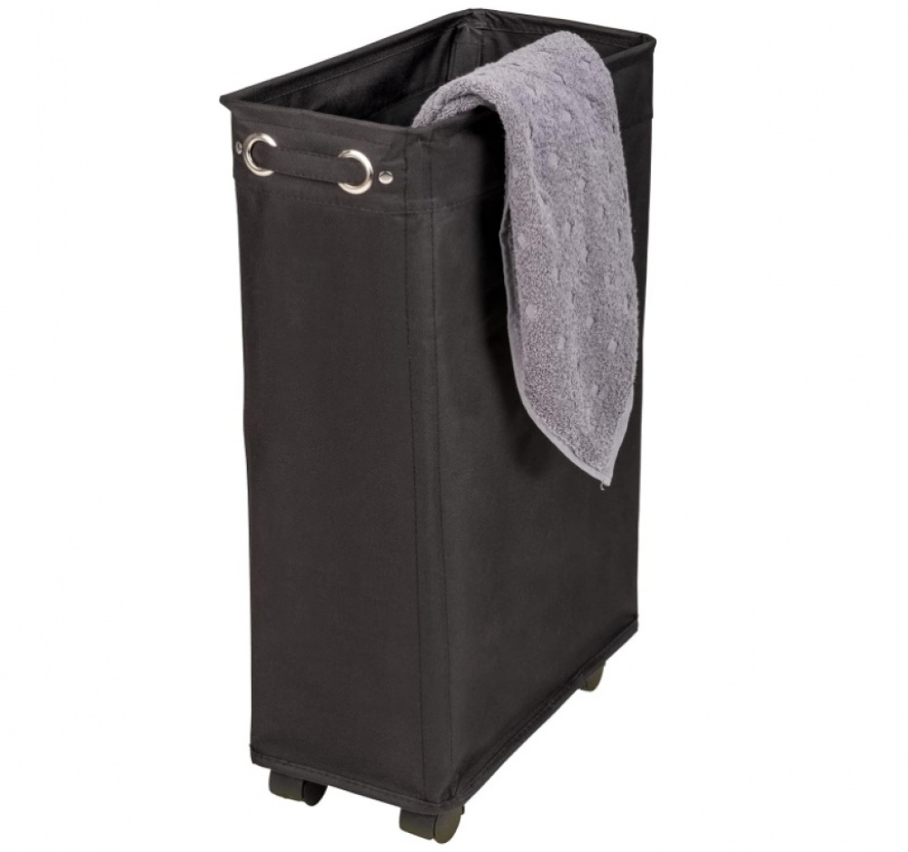 Laundry basket on wheels, Slim, CORNO PRIME, 18,5 x 40 x H 60 cm, Black in the group Storage / Laundry and care / Laundry baskets at SmartaSaker.se (43102)