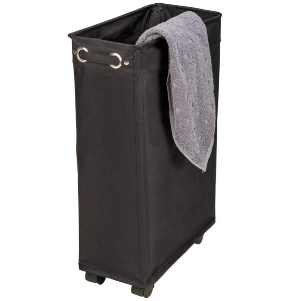 Laundry basket on wheels, Slim, CORNO PRIME, 18,5 x 40 x H 60 cm, Black in the group Storage / Laundry and care / Laundry baskets at SmartaSaker.se (43102)