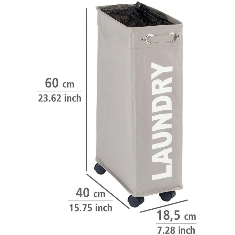 Laundry basket on wheels, Slim, LAUNDRY, 8,5 x 40 x H 60 cm in the group Storage / Laundry and care / Laundry baskets at SmartaSaker.se (43103)