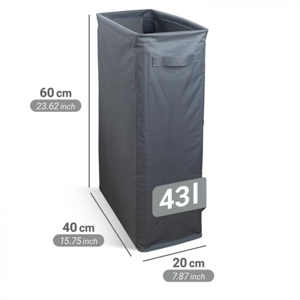 Laundry basket, 46 L, SLIM, 20 x 40 x H 60 cm, Grey in the group Storage / Laundry and care / Laundry baskets at SmartaSaker.se (43106)