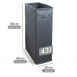 Laundry basket, 46 L, SLIM, 20 x 40 x H 60 cm, Grey Laundry basket, 46 L, SLIM, 20 x 40 x H 60 cm, Grey