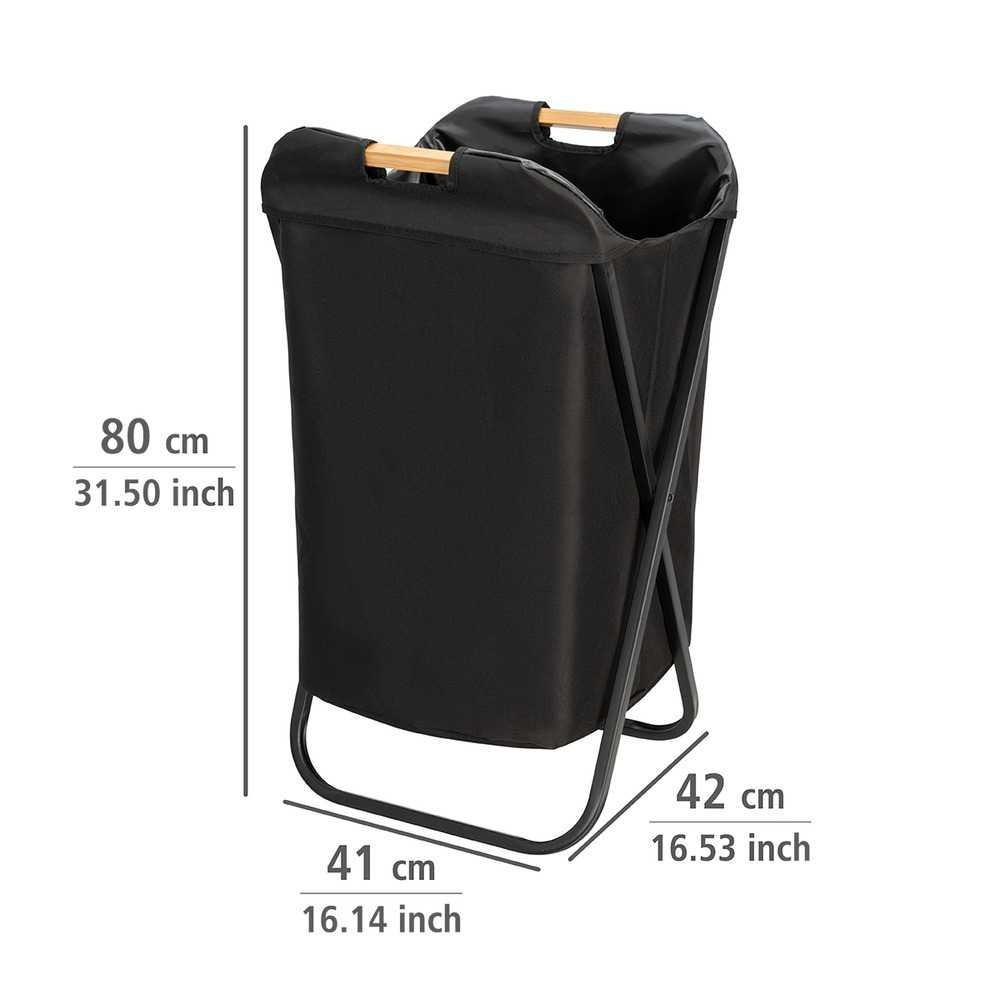 Laundry Bin, LOFT, 41 x 42 x H 80 cm, Black in the group Storage / Laundry and care / Laundry baskets at SmartaSaker.se (43107)