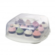 Cake Box with lid, SISTEMA BAKE IT CAKE & CUPCAKE STORER, Transparent / White