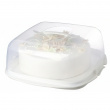 Cake Box with lid, SISTEMA BAKE IT CAKE & CUPCAKE STORER, Transparent / White