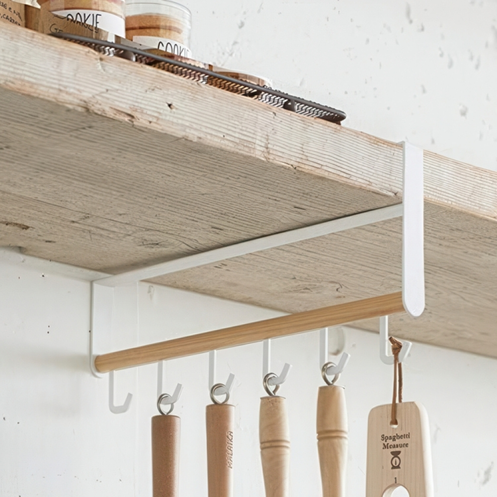 Under Shelf storage, 6 hooks, TOSCA UTINSIL HOOKS, Yamazaki, White in the group Storage / Kitchen storage / Kitchen cabinet organizers / Under sink storage at SmartaSaker.se (43146)