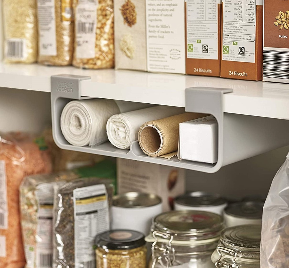 Under Shelf Organiser, CUPBOARD STORE FILM & FOIL, 26 x 22 x H 9 cm, Joseph Joseph, Grey in the group Storage / Kitchen storage / Kitchen cabinet organizers / Under shelf storage at SmartaSaker.se (43147)