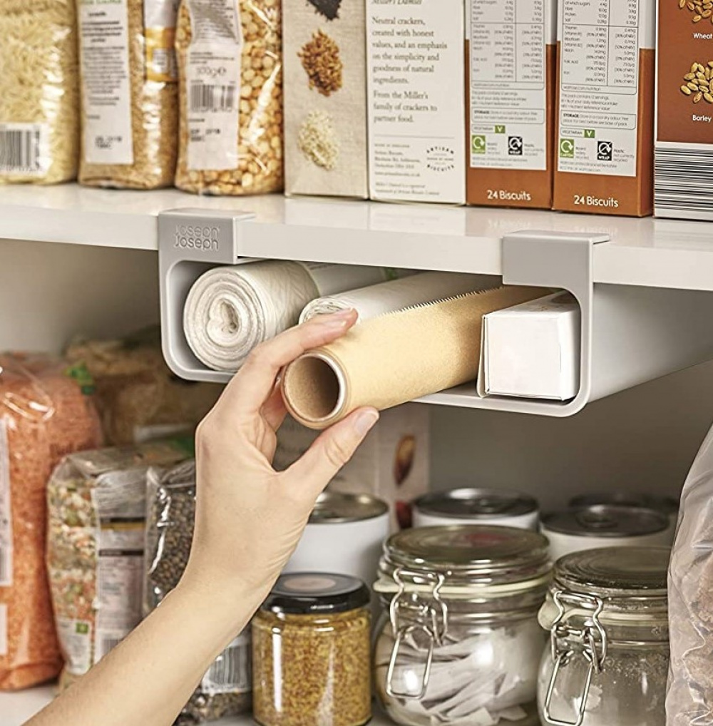 Under Shelf Organiser, CUPBOARD STORE FILM & FOIL, 26 x 22 x H 9 cm, Joseph Joseph, Grey in the group Storage / Kitchen storage / Kitchen cabinet organizers / Under shelf storage at SmartaSaker.se (43147)