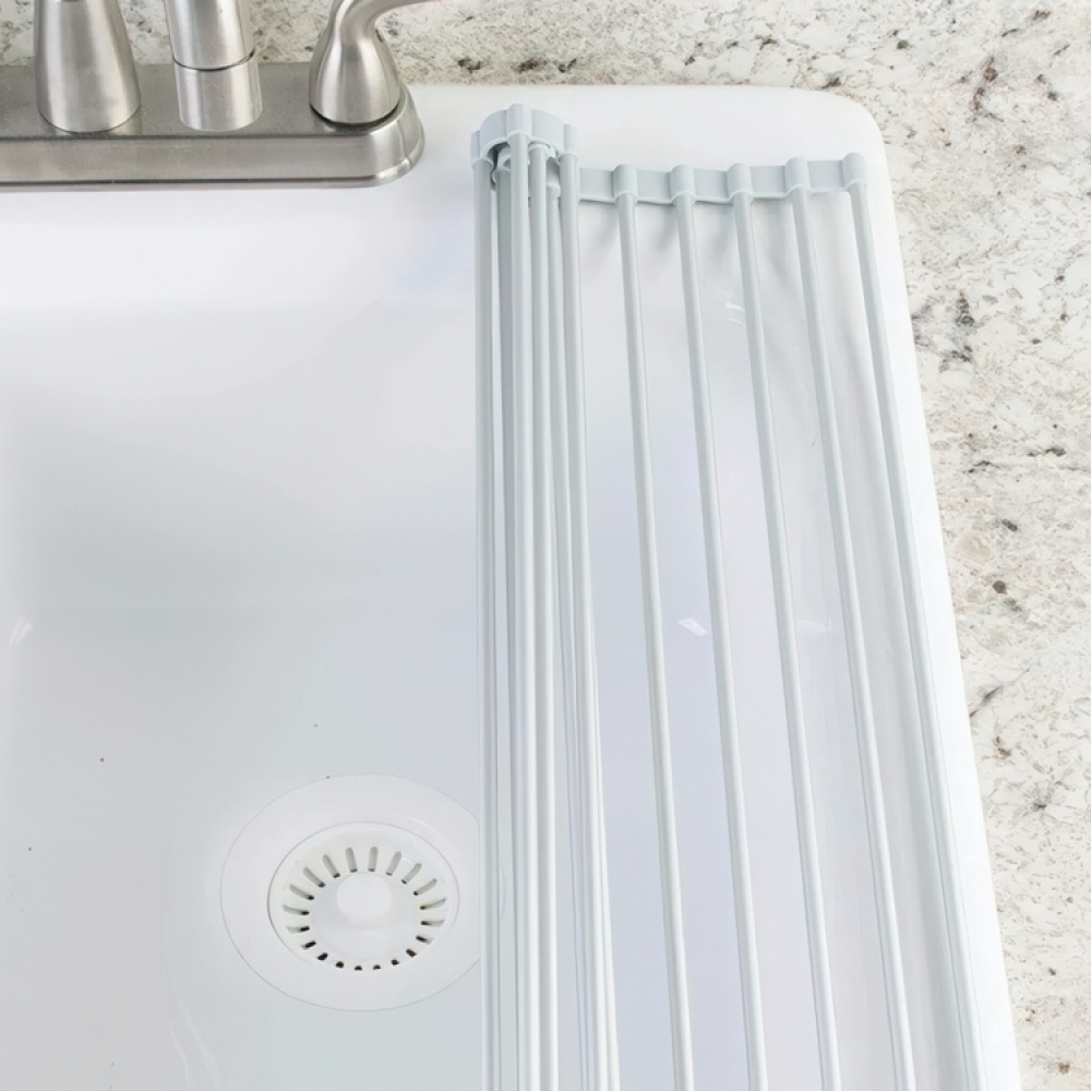 Draining Mat, METRO OVER SINK ROLL-UP, 47 x 28 cm, Silver / Grey in the group Storage / Kitchen storage / Dish racks and sink accessories at SmartaSaker.se (43156)