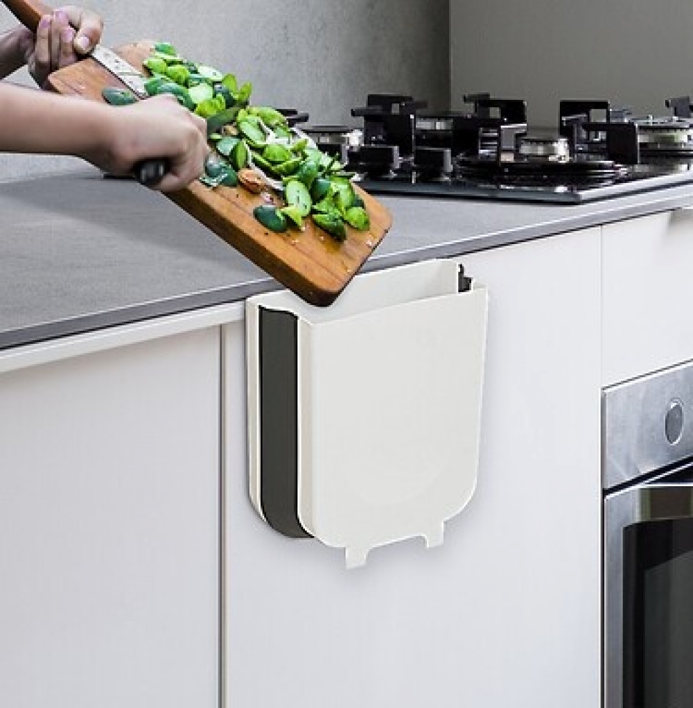 Collecting bin for kitchen waste, EXPANDING BIN, White / Black in the group Storage / Cleaning and waste sorting / Waste sorting at SmartaSaker.se (43160)