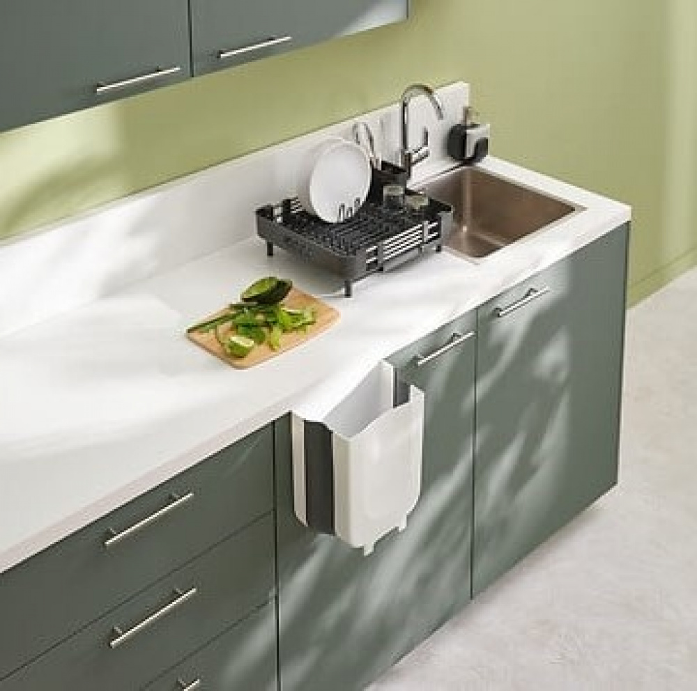 Collecting bin for kitchen waste, EXPANDING BIN, White / Black in the group Storage / Cleaning and waste sorting / Waste sorting at SmartaSaker.se (43160)