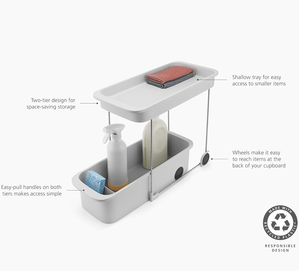 Pull-out storage , EASY ACCESS CADDY, Joseph Joseph, 47 x 20 x H 33,5 cm, Grey in the group Storage / Storage boxes / JosephJoseph storage boxes at SmartaSaker.se (43161)