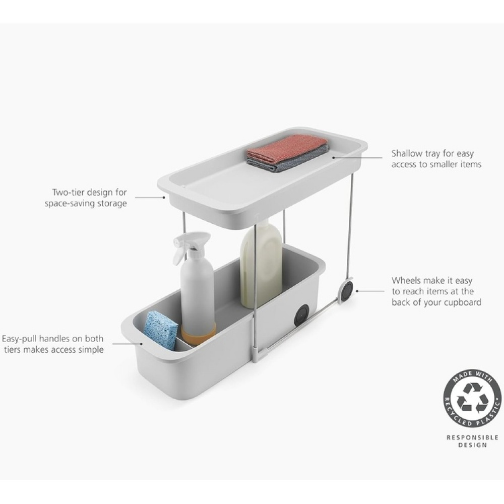 Pull-out storage , EASY ACCESS CADDY, Joseph Joseph, 47 x 20 x H 33,5 cm, Grey in the group Storage / Storage boxes at SmartaSaker.se (43161)