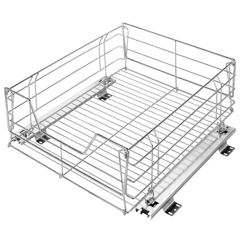 Pull-out shelf for cabinet, MAXI SLIDING RACK, 50 x 50 x H 23 cm, Silver in the group Storage / Kitchen storage / Kitchen cabinet organizers at SmartaSaker.se (43162)