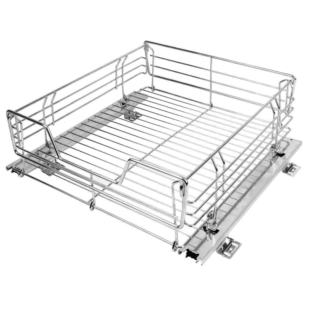 Pull-out shelf for cabinet, SLIDING RACK, 51 x 40 x H 18,5 cm, Silver in the group Storage / Kitchen storage / Kitchen cabinet organizers at SmartaSaker.se (43163)