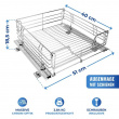 Pull-out shelf for cabinet, SLIDING RACK, 51 x 40 x H 18,5 cm, Silver Pull-out shelf for cabinet, SLIDING RACK, 51 x 40 x H 18,5 cm, Silver