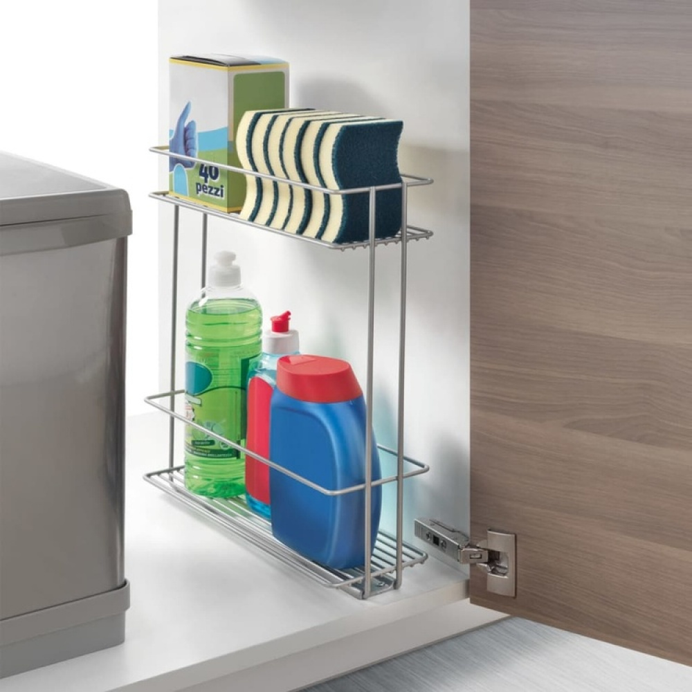 Pull-out storage shelf for cabinet, SLIDE-OUT XL, 38 x 11 x H 34 cm, Silver in the group Storage / Kitchen storage / Kitchen cabinet organizers at SmartaSaker.se (43165)