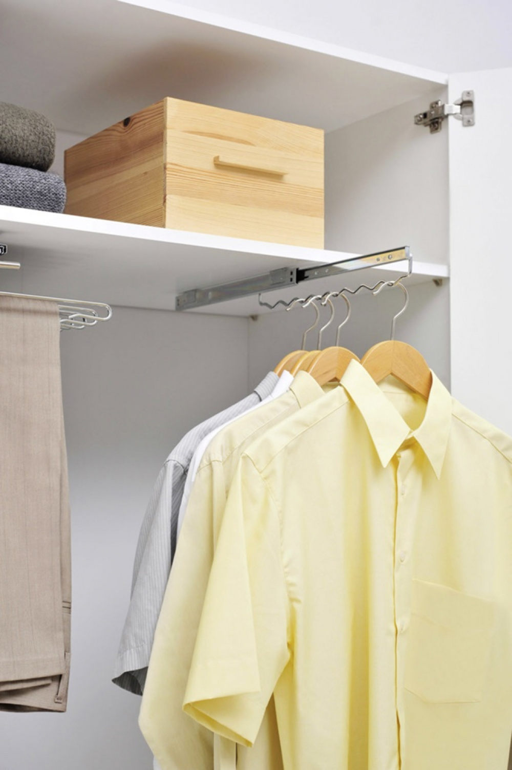 Pull Out Hanger for Wardrobe, SCHRANKAUSZUG, Silver in the group Storage / Wardrobe storage / Hangers and hooks at SmartaSaker.se (43167)