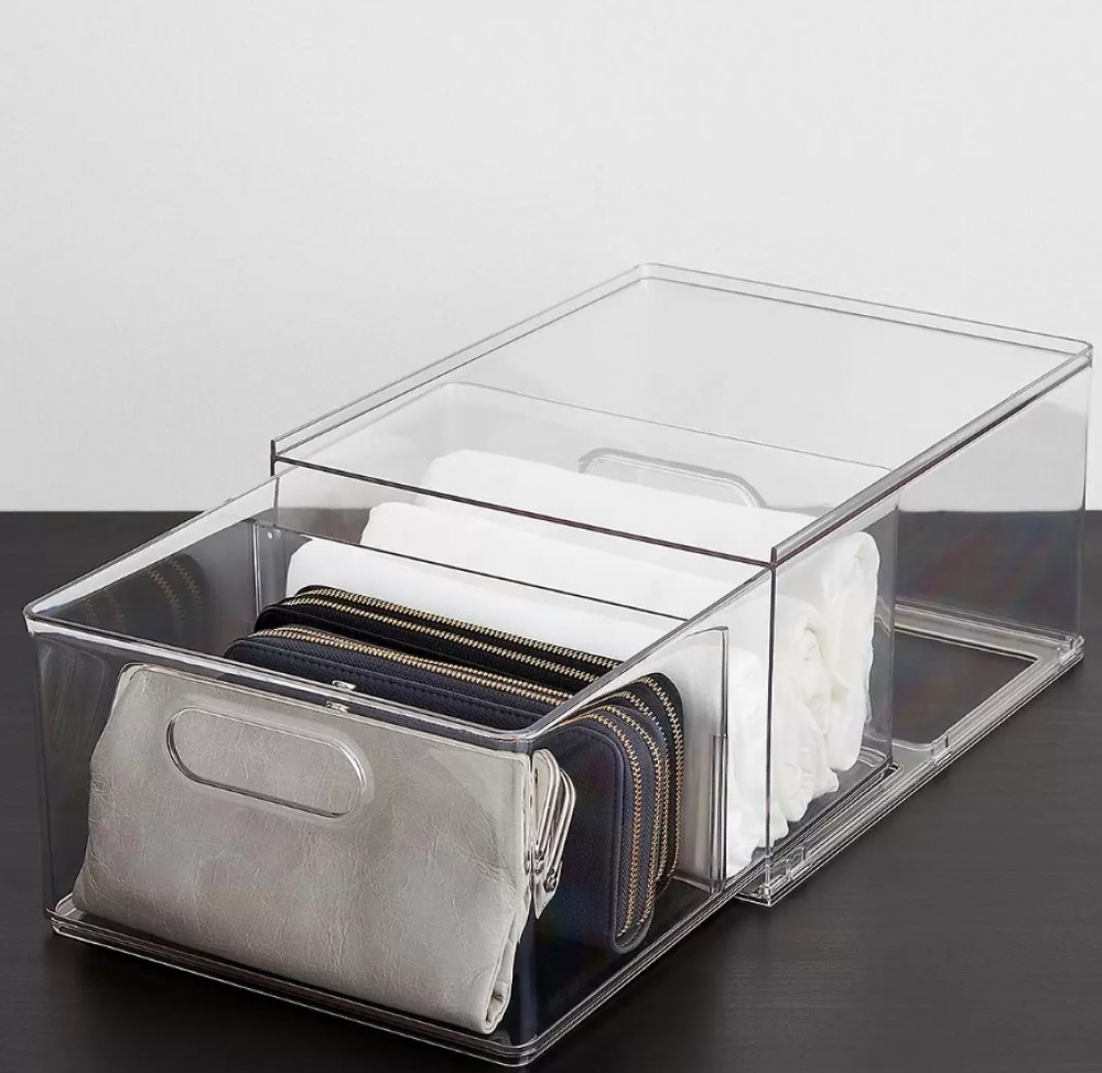 Storage Drawer with divider, THE HOME EDIT ALL PURPOSE DRAWER, 27,3 x 35,6 x H 17 cm, Transparent in the group Storage / Storage boxes at SmartaSaker.se (43168)