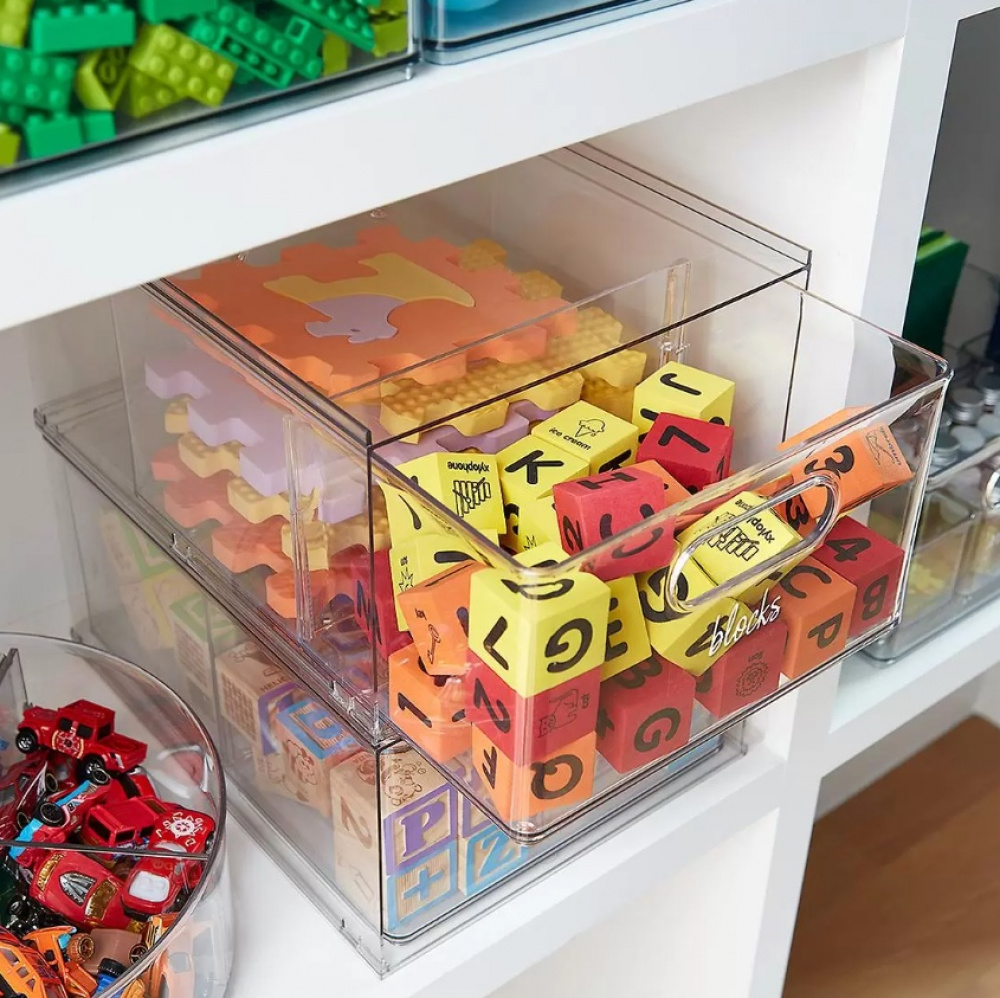 Storage Drawer with divider, THE HOME EDIT ALL PURPOSE DRAWER, 27,3 x 35,6 x H 17 cm, Transparent in the group Storage / Storage boxes at SmartaSaker.se (43168)