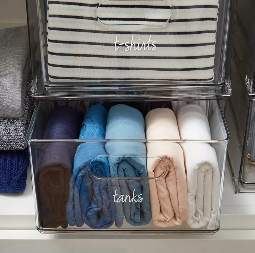 Storage Drawer with divider, THE HOME EDIT ALL PURPOSE DRAWER, 27,3 x 35,6 x H 17 cm, Transparent in the group Storage / Storage boxes at SmartaSaker.se (43168)