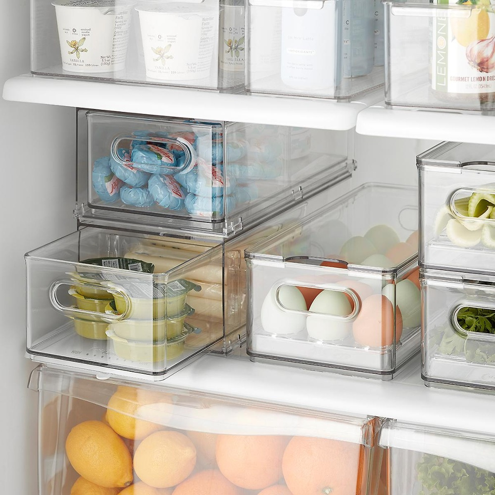Drawer with divider, THE HOME EDIT FRIDGE DRAWER, 17x 31,4 x H 12 cm, Transparent in the group Storage / Kitchen storage / Fridge storage at SmartaSaker.se (43169)