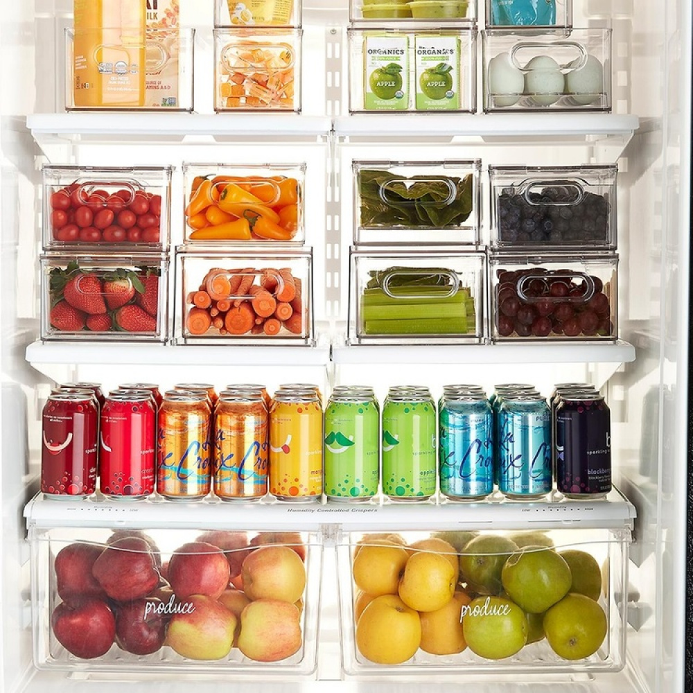 Drawer with divider, THE HOME EDIT FRIDGE DRAWER, 17x 31,4 x H 12 cm, Transparent in the group Storage / Kitchen storage / Fridge storage at SmartaSaker.se (43169)