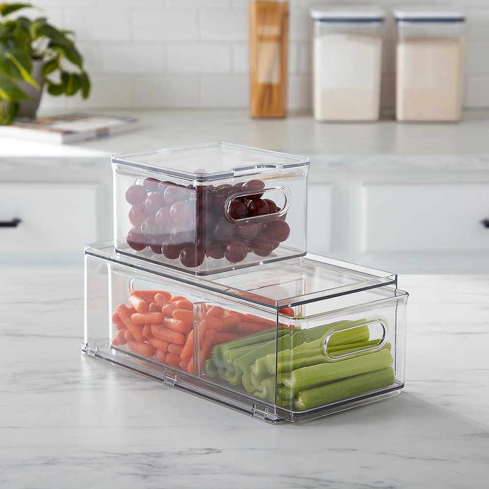 Drawer with divider, THE HOME EDIT FRIDGE DRAWER, 17x 31,4 x H 12 cm, Transparent in the group Storage / Kitchen storage / Fridge storage at SmartaSaker.se (43169)