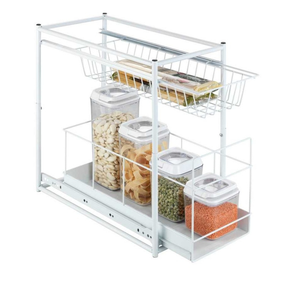 Pull-out storage baskets for cabinet, WANJA, 45 x 23 x H45 cm, White in the group Storage / Kitchen storage / Kitchen cabinet organizers / Under sink storage at SmartaSaker.se (43173)